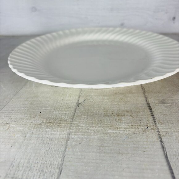Sheffield BONE WHITE Ivory Swirl Rim Earthenware USA Oval 14" Serving Platter - Picture 3 of 16